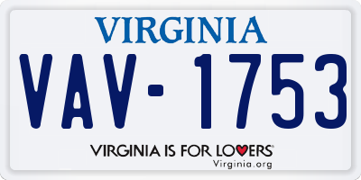 VA license plate VAV1753