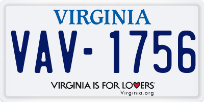 VA license plate VAV1756