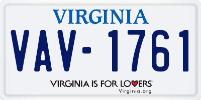 VA license plate VAV1761