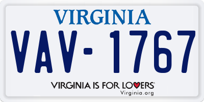 VA license plate VAV1767