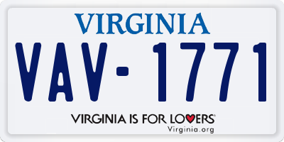 VA license plate VAV1771