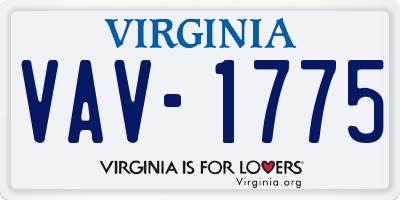 VA license plate VAV1775