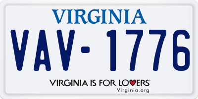VA license plate VAV1776