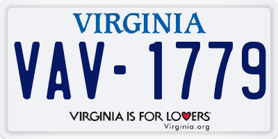 VA license plate VAV1779