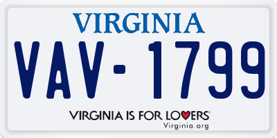 VA license plate VAV1799