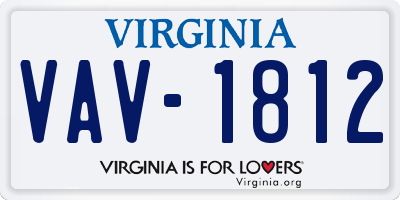 VA license plate VAV1812