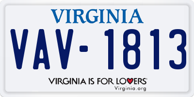VA license plate VAV1813