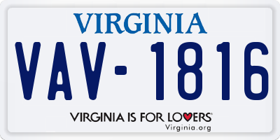 VA license plate VAV1816