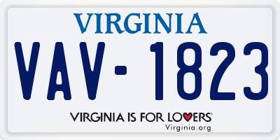 VA license plate VAV1823