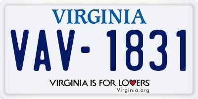 VA license plate VAV1831