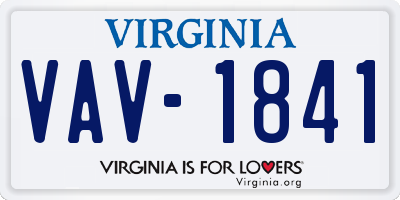 VA license plate VAV1841