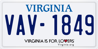 VA license plate VAV1849