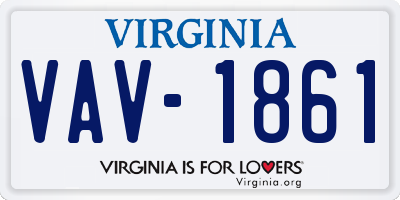 VA license plate VAV1861