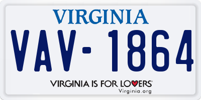 VA license plate VAV1864