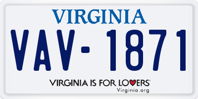 VA license plate VAV1871