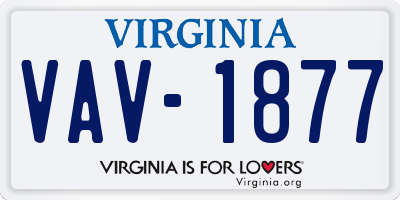 VA license plate VAV1877