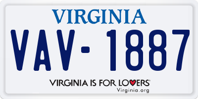 VA license plate VAV1887