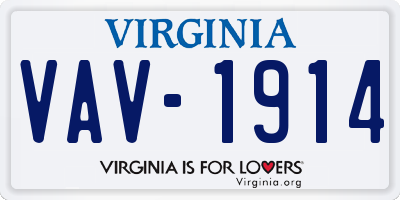 VA license plate VAV1914