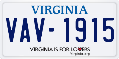 VA license plate VAV1915