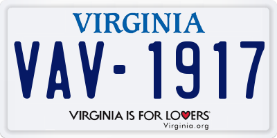 VA license plate VAV1917