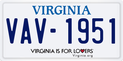 VA license plate VAV1951