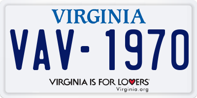 VA license plate VAV1970