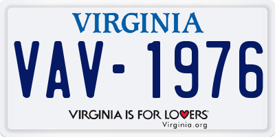 VA license plate VAV1976