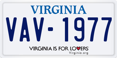 VA license plate VAV1977