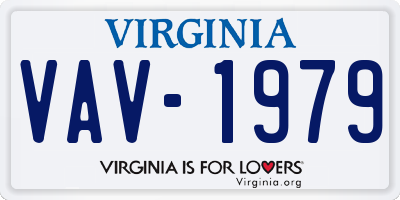 VA license plate VAV1979