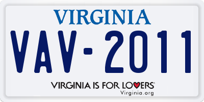 VA license plate VAV2011