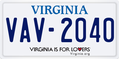 VA license plate VAV2040