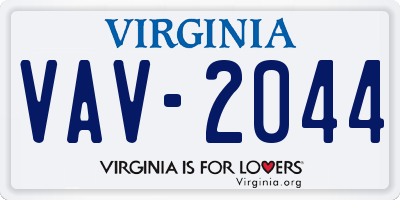 VA license plate VAV2044