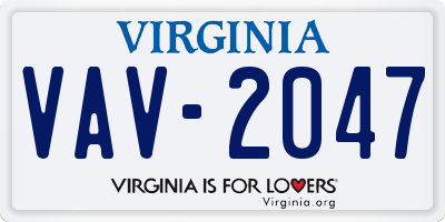 VA license plate VAV2047
