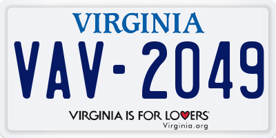 VA license plate VAV2049