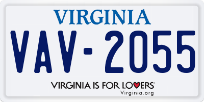 VA license plate VAV2055