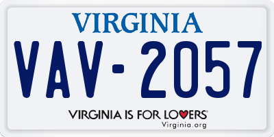 VA license plate VAV2057