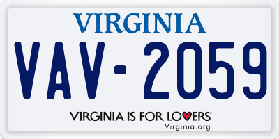 VA license plate VAV2059