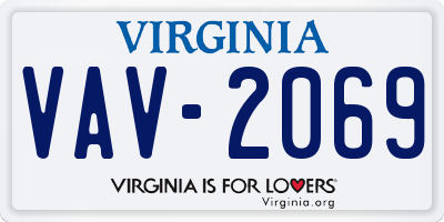 VA license plate VAV2069