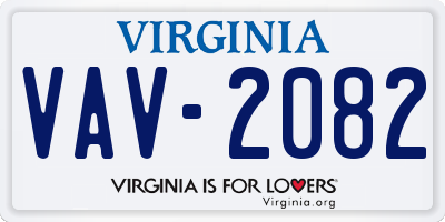 VA license plate VAV2082