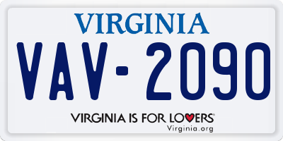 VA license plate VAV2090