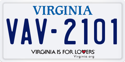 VA license plate VAV2101