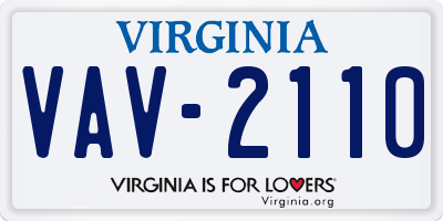 VA license plate VAV2110
