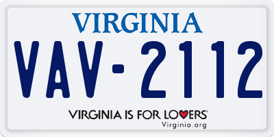 VA license plate VAV2112