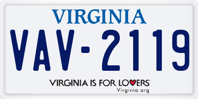 VA license plate VAV2119