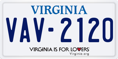 VA license plate VAV2120