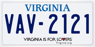 VA license plate VAV2121