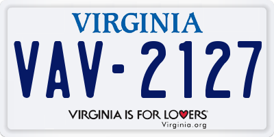 VA license plate VAV2127