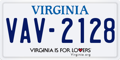 VA license plate VAV2128