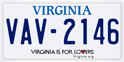 VA license plate VAV2146