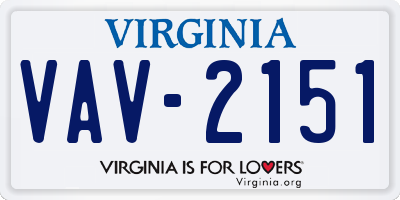 VA license plate VAV2151